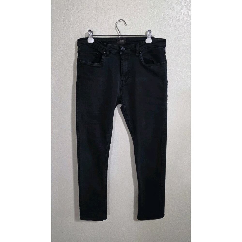 JACHS NEW YORK Men 5 Pocket Straight Leg Comfort Fit Jeans 33x30 Black Pants